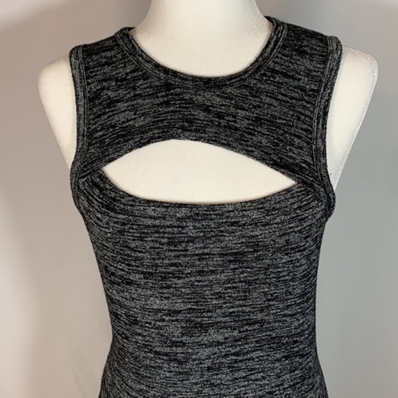 Wilfred Free Grey & Black Knit Cutout Mini Dress - Picture 2 of 6